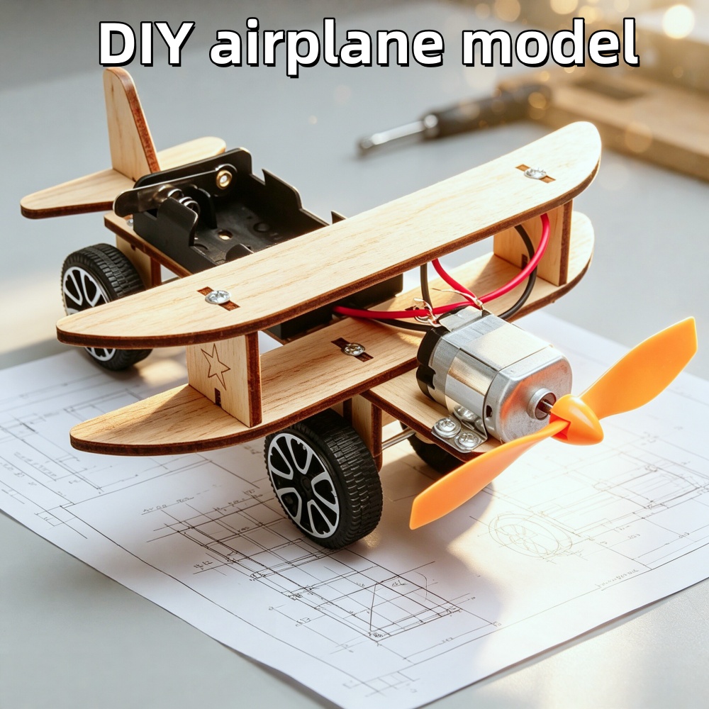 Science Hobby Kit - DIY geassembleerd elektrisch zweefvliegtuig houten vliegtuigmodel