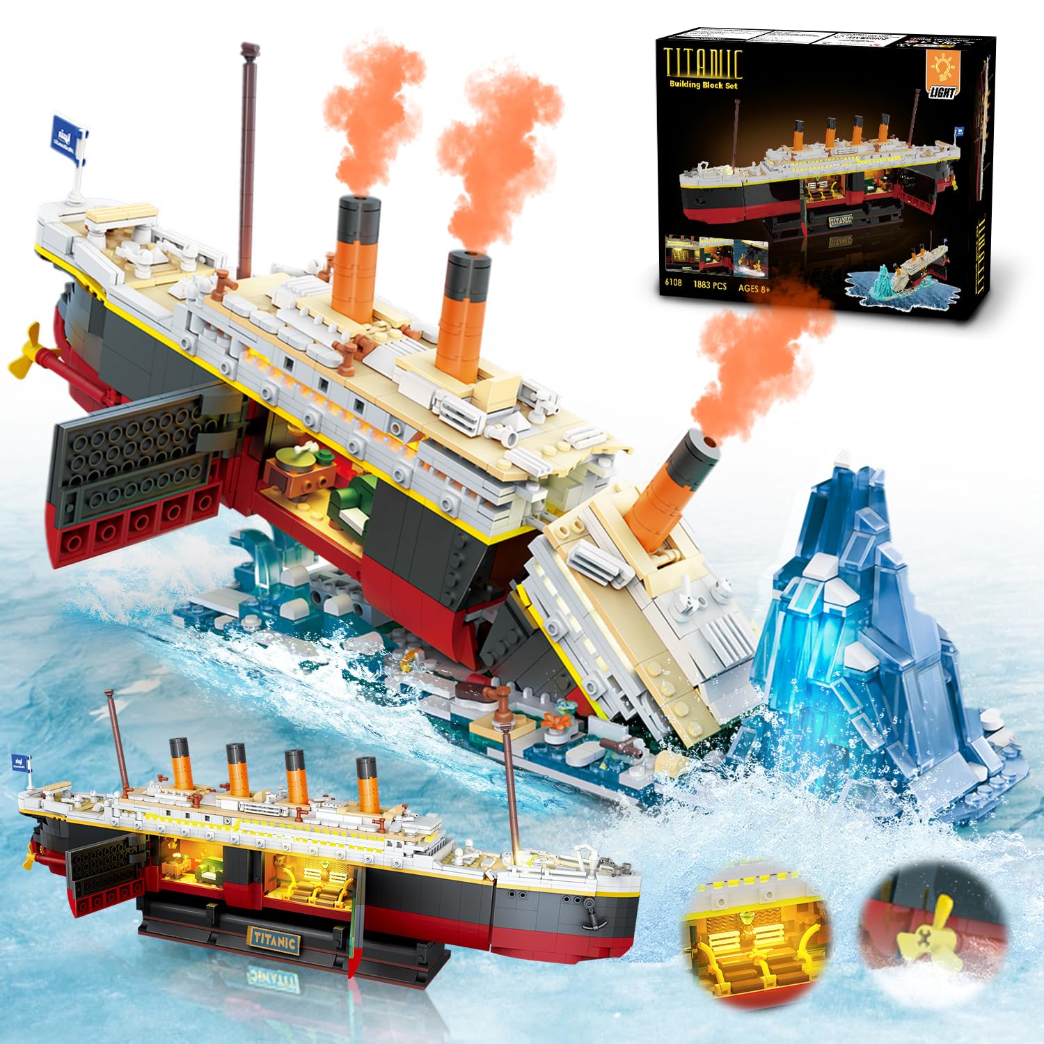 Science Olympiad - Titanic-bouwset met LED-2 in 1 Titanic-schip