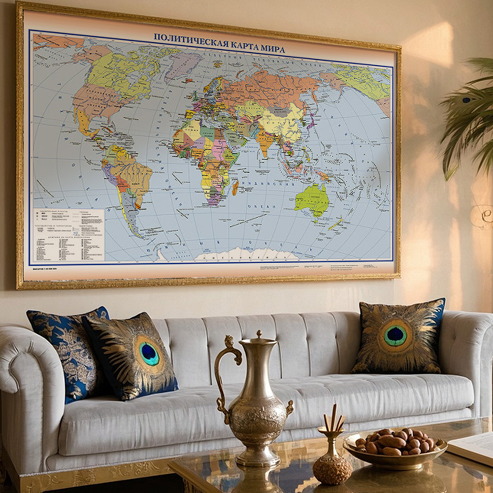 Star Map Poster - Russische Wereldkaart 150*100 cm non-woven Opvouwbare