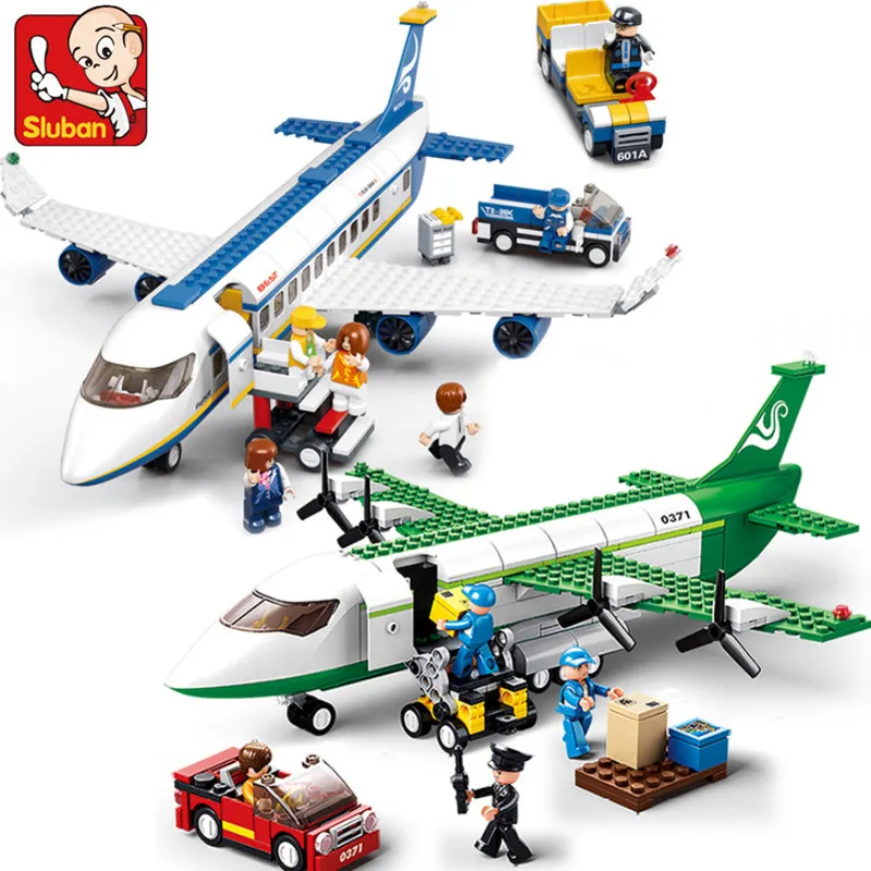 Science Olympiad - Creatieve stad Airbus vrachtvliegtuig bouwstenen luchtambulance