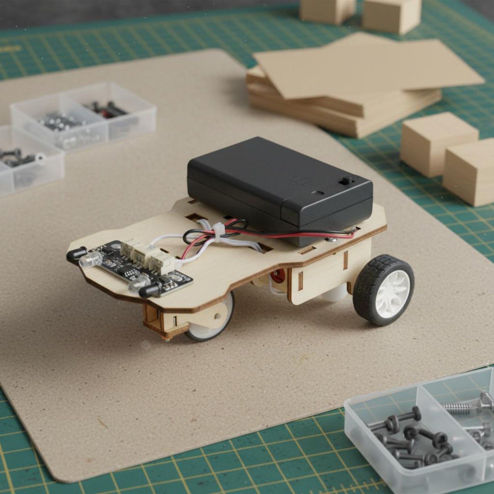Science Robot - Houten intelligente voertuigbouwpakket Wetenschap en technologie