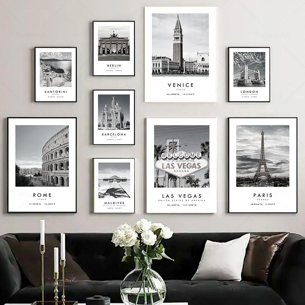 Zwart Wit Stad Reisfotografie  - Star Map Poster recensie en prijs