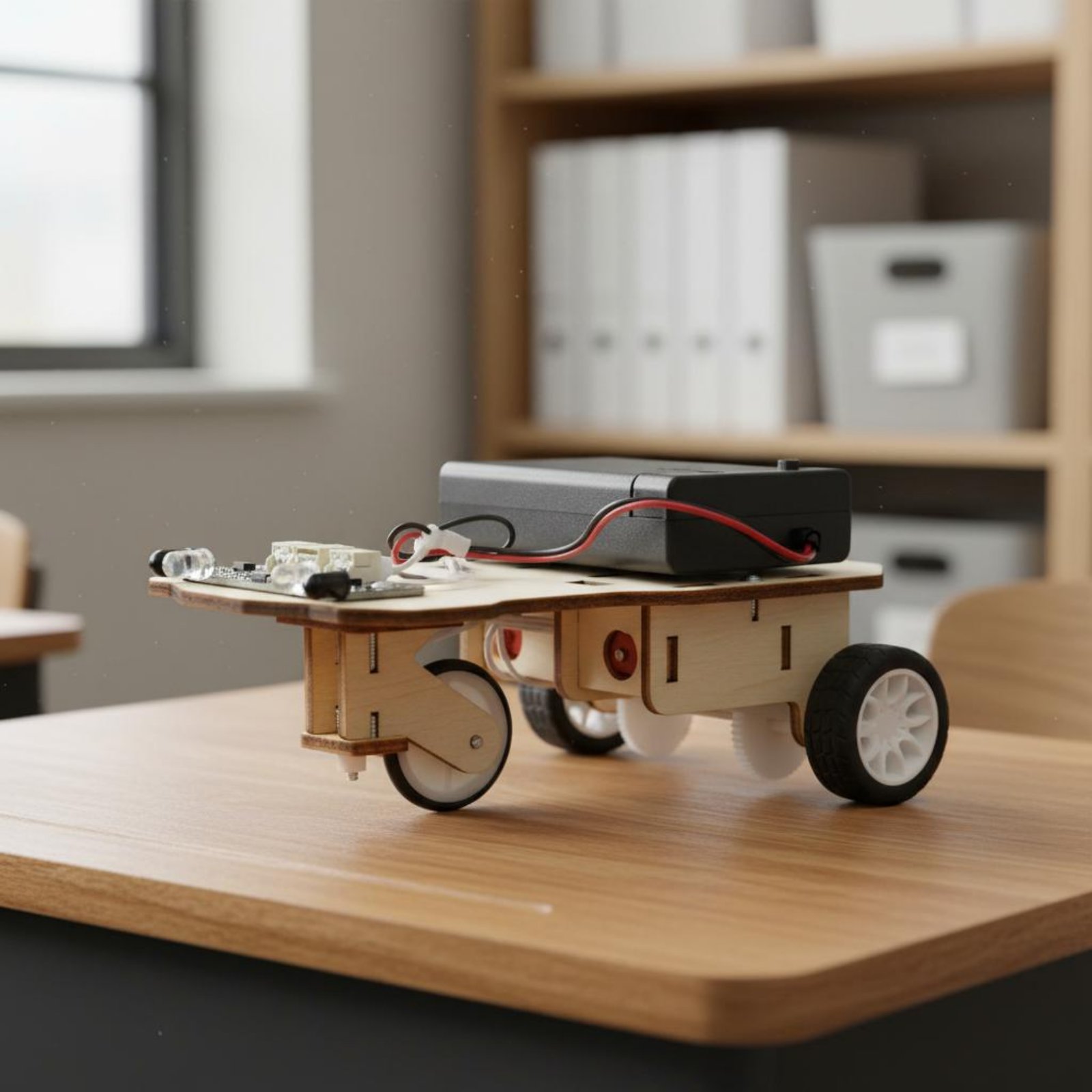 Houten intelligente voertuigbo - Science Robot recensie en prijs