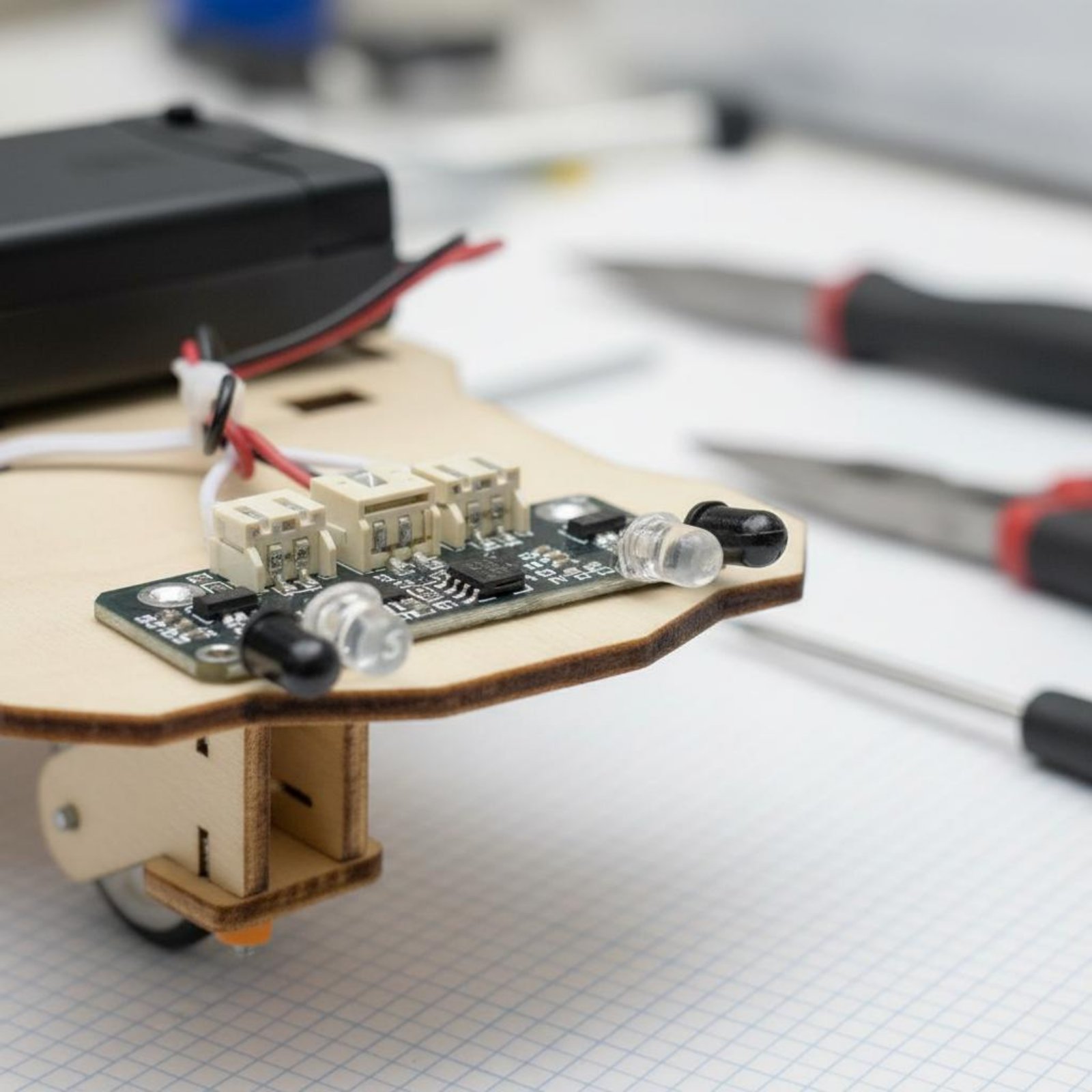 Houten intelligente voertuigbo - Science Robot recensie en prijs